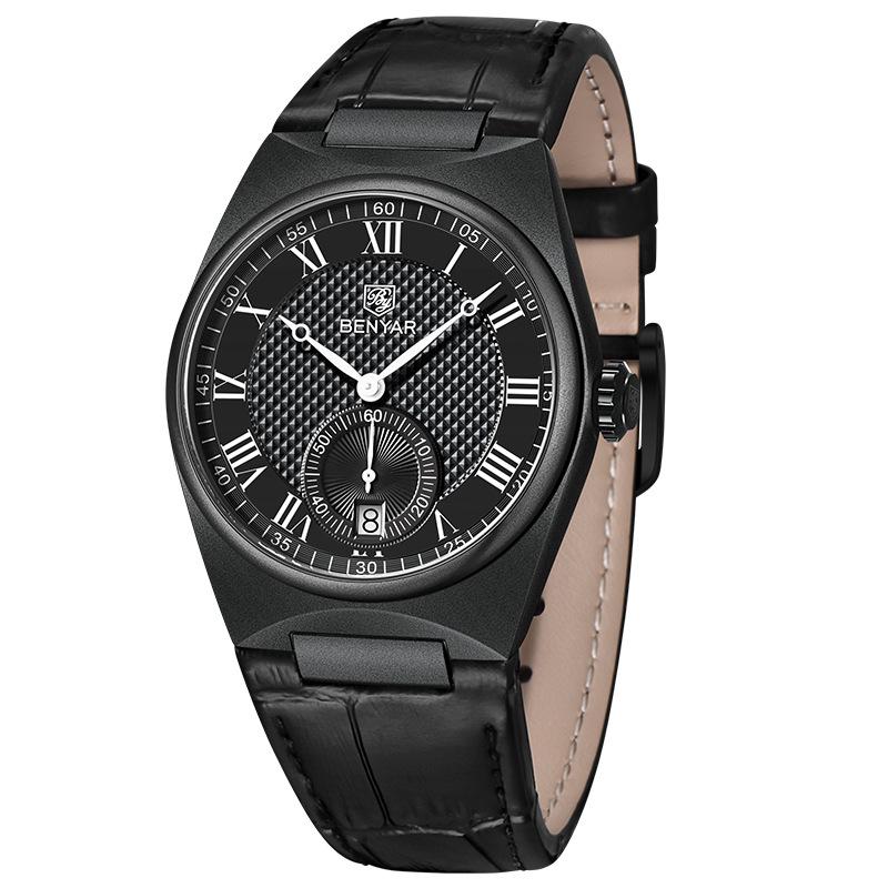 Benyar Men's Quartz Fashion Business Waterproof Wristwatch with Calendar - Model 5199