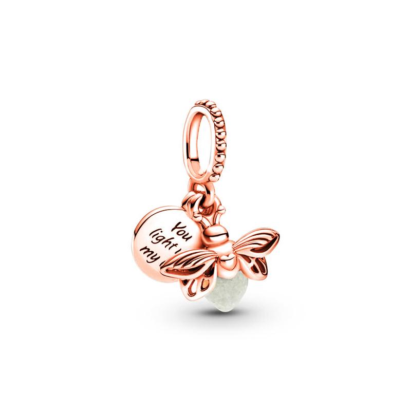 Glow-In-The-Dark Firefly Design Dangle Charm Sparkling Bee Dangle Decorative Beads Fit Original Bracelets DIY Style Women Jewelry Gifts