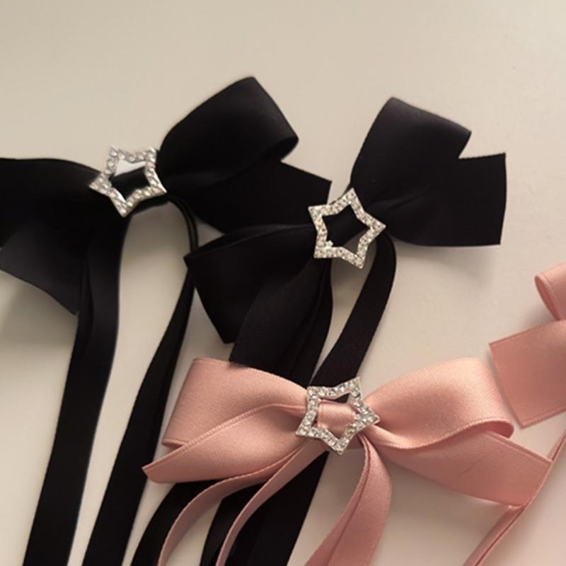 Long Ribbon Bowknot Hair Clip Sweet Girl Ballet Hairpin Women Hair Styling Accessories for Thin Hair French Barrettes