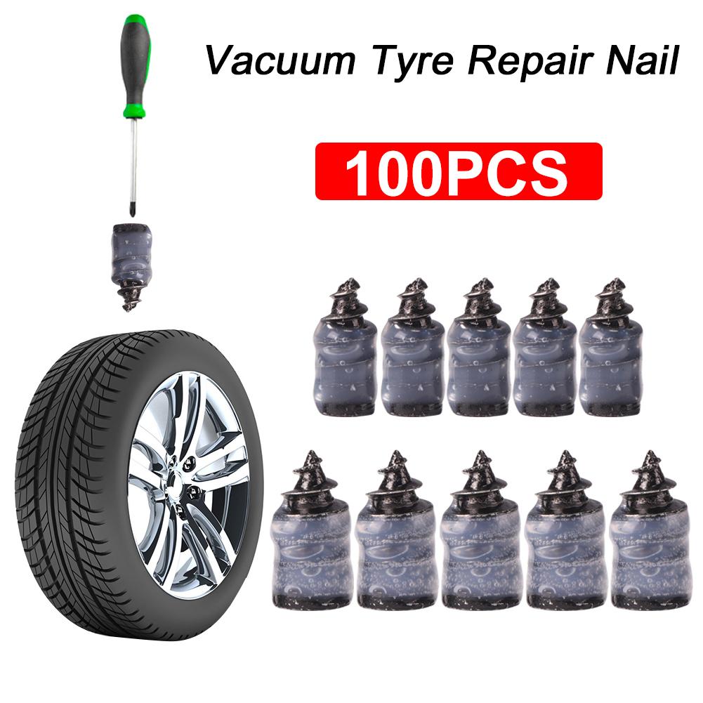 100 Pcs Vacuum Tire Repair Nail Bike Tire Puncture Repair Nail Tire Repair Tool Universal Rubber Nails Bike Tire Nail Kit