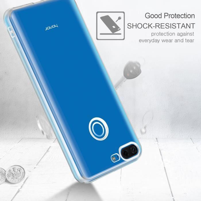 Coque et film de protection - Huawei - Honor 9 Lite - Silicone gel souple - Verre trempé - Résistant aux rayures