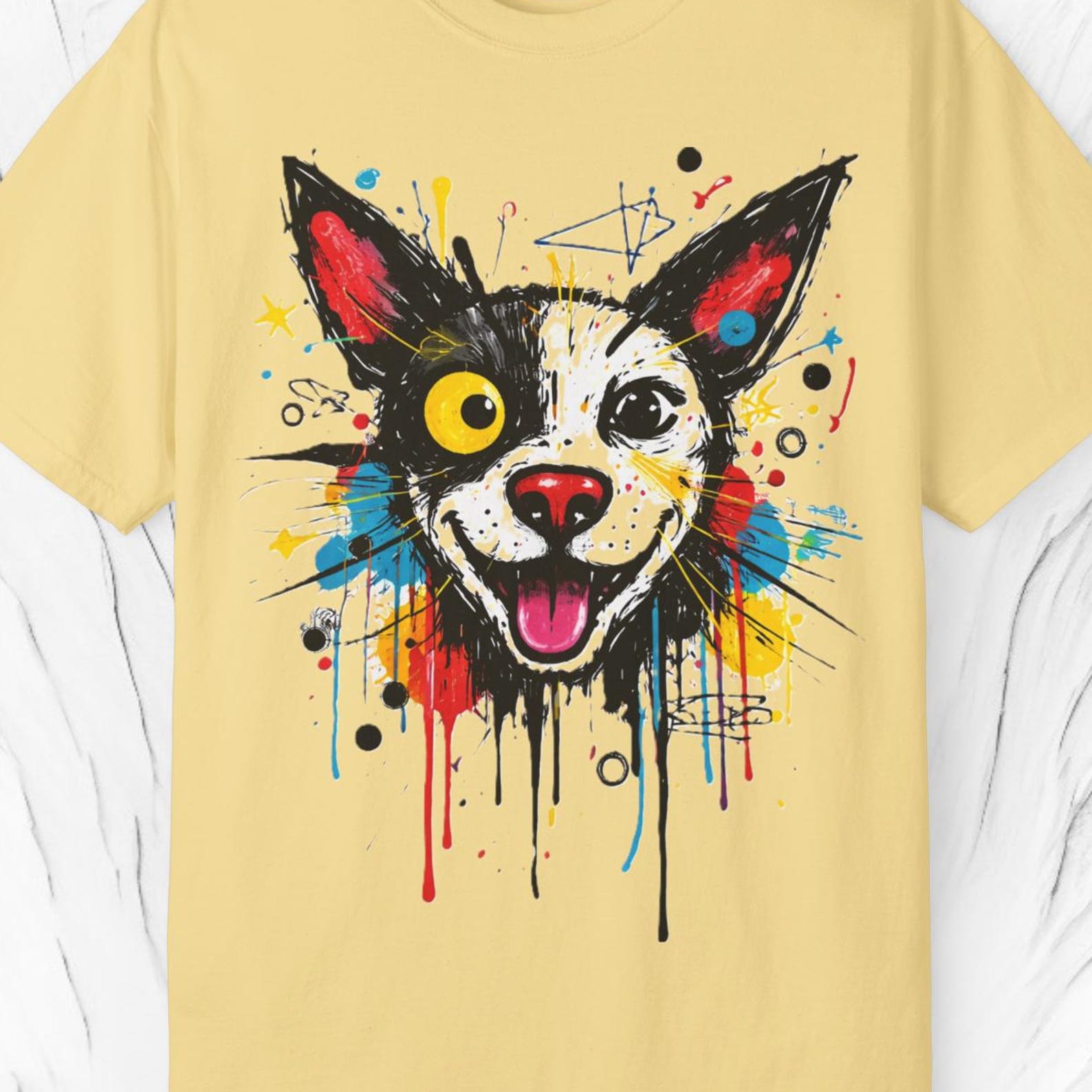 Comfort Colors Graffiti Dog Shirt, Colorful Street Art Dog Shirt, Pop Art Puppy Tee, Abstract Graffiti Animal Shirt, Cute Dog Lover Tee Gift 3XL