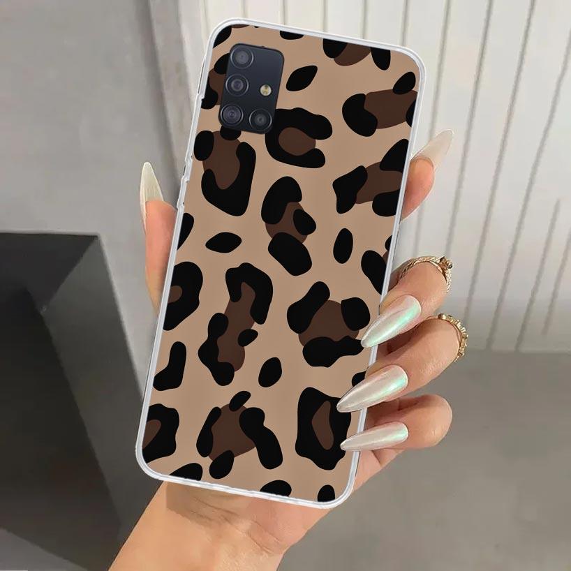 Leopard Print Phone Case for Samsung Galaxy A52 A32 A22 A12 A02S A50S A30S A10S Note 20 Ultra 10 Plus S10 A31 A20 A71 A72 Galaxy