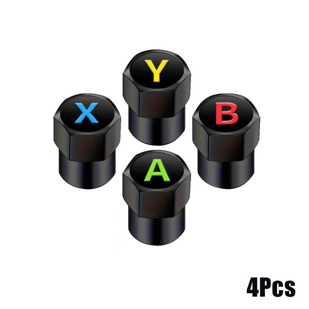 4Pcs Car Game Design Valve Cap Accessories Wheel Tire Valve Tyre Air for Auto Truck Bicycle Universal Decoration Accessories