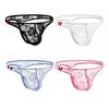 Yousheng Men Thong Low Waist See-through Embroidery Lace Flower Pattern Briefs Breathable Soft Stretch Slim Fit Underwear Honeymoon Valentine Wear
