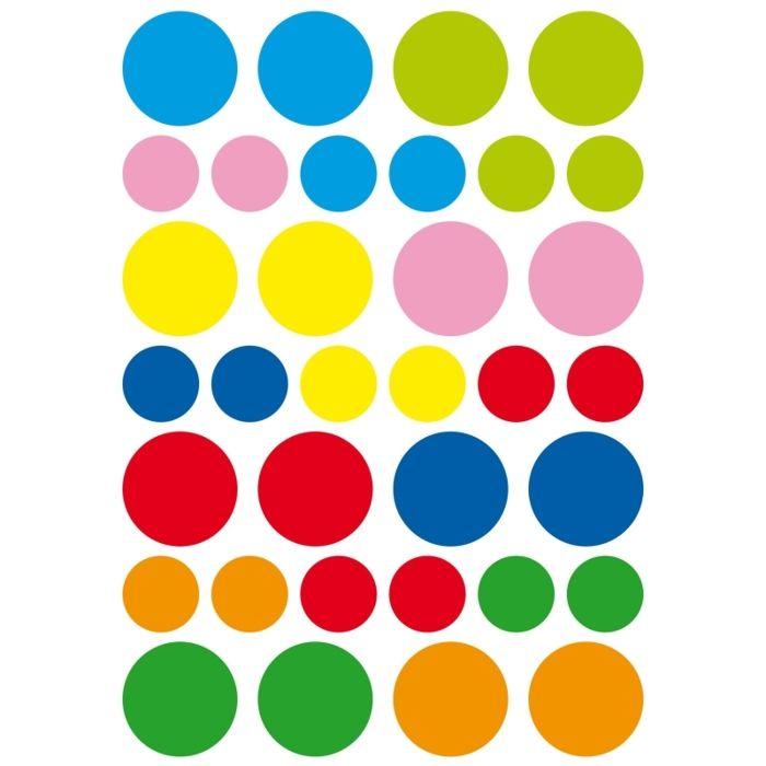 Autocolante rotunde de 3 până la 4,5 cm x 102 bucăți