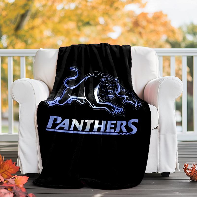 Panthers Flannel Blanket Soft All-Season Throw, Design for Camping, Car Travel, Hiking Sofa, Bed, Office Perfect Gift for Parties