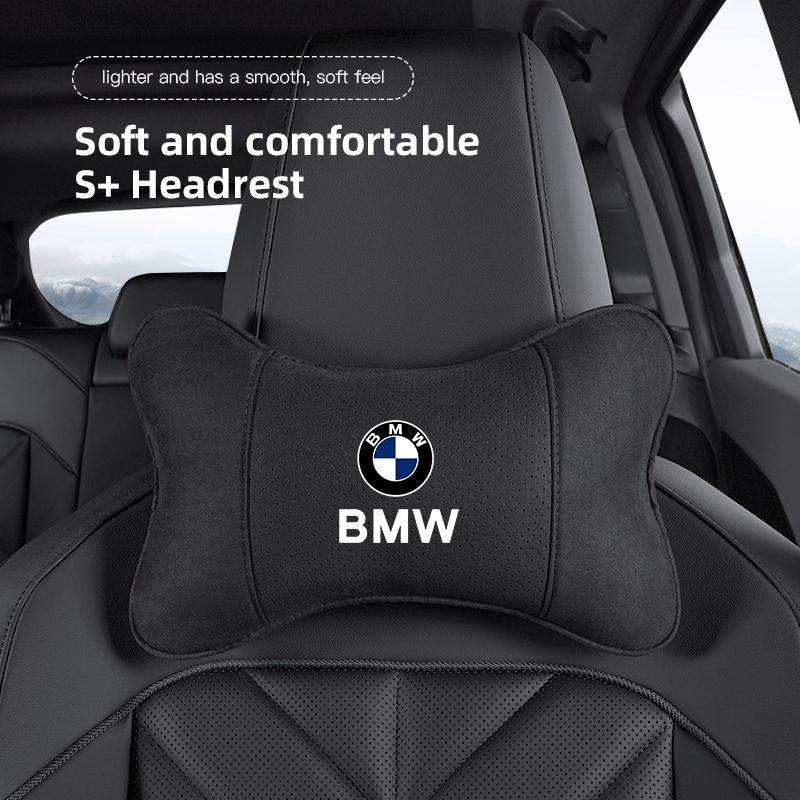 Car Seat Headrest Soft Suede Neck Pillow For BMW F30 F10 E90 F20 E46 E60 E70 E39 E36 E87 G20 Auto Interior Aaccessories keychain nlxk36