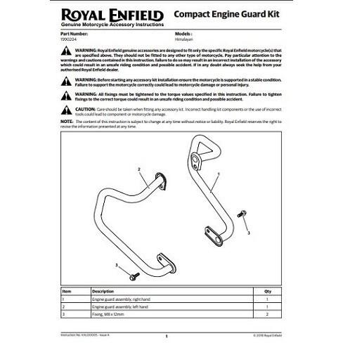 Royal Enfield "Scram & Himalayan 411 Black Compact Engine Guard"