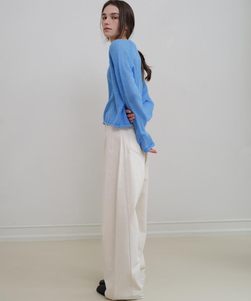 Annies Den Wide Cotton Pants (Cream)