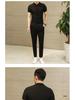 Men's Chinese Style Short Sleeve Tang Suit - Black Zhongshan Slim Fit Shirt