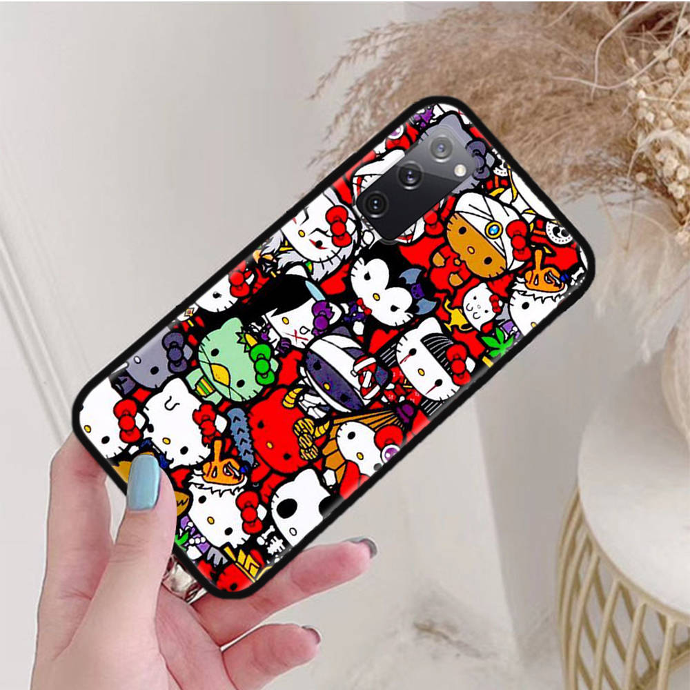 Black Case for iPhone 16 15 Plus 14 13 12 11 Pro 8 6 SE XR XS Max P30 Nova 5T Y5P Y6 Y7 Y8P Y9 Realme C30 C33 C31 L-14 Sanrio Mix