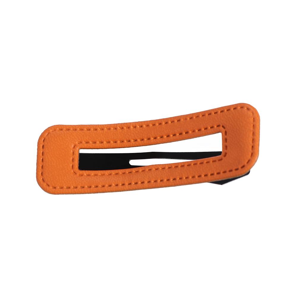 Geometry Girl Hairpin Candy Color Side Clip Sweet Square Leather Hair Clip Children
