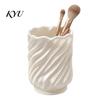 Versatile Stationery Organizer Spiral Pen Holder, 3D Printed Twisted Makeup Brush Cup, Cute Aesthetic Desk Accessories Decorative Storage Container