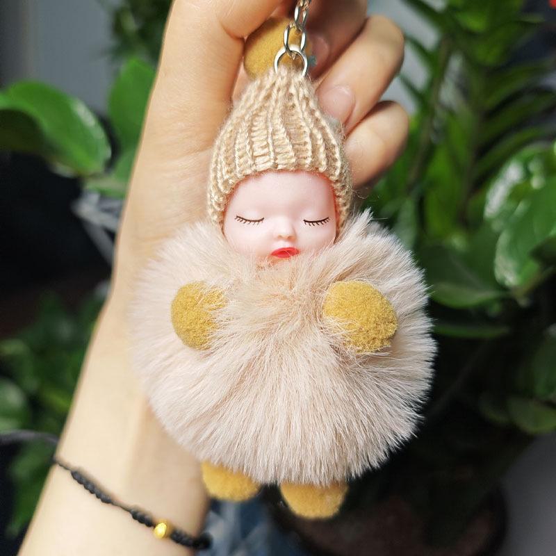 Internet Celebrity Imitation Rabbit Fur Sleepy Doll Keychain – Cute Bag Decoration & Gift Ornaments