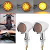 2Pcs Motorcycle Turn Signal Lamp Brake Light Vintage Grille Modification AccessoryWhite