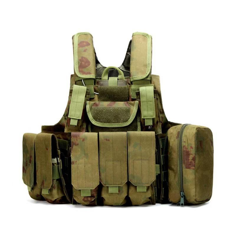 

Factory Outdoor Training Camouflage Vest Protective CS Equipment Eight-piece Belly Pocket one size