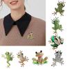 Sparkling Crystal Frogs Animal Brooch Elegant Rhinestones Decoration Jewelry Gift For Women Dress Coat Accessories