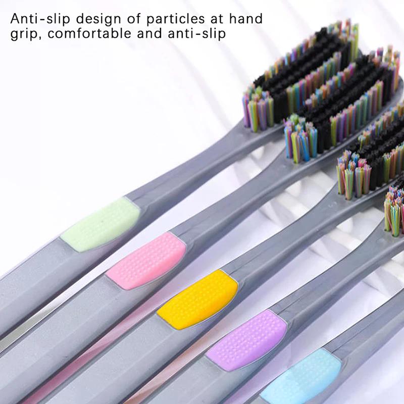 1/5pcs Large Head Bristle Toothbrush Adult Anti Slip Wide Design Deep Oral Cleaning Removing Tooth Stains and Smoke Stains