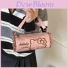 Borsa a Spalla Singola Cilindrica con Decorazione in Pizzo a Rete Ricamato Hello Kitty per Donna