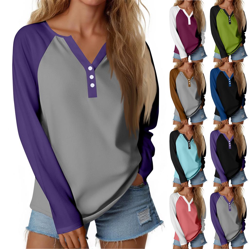 Women's T Shirt Tee Button Floral Print Long Sleeve Daily Weekend Fashion Basic V-Neck Regular Top