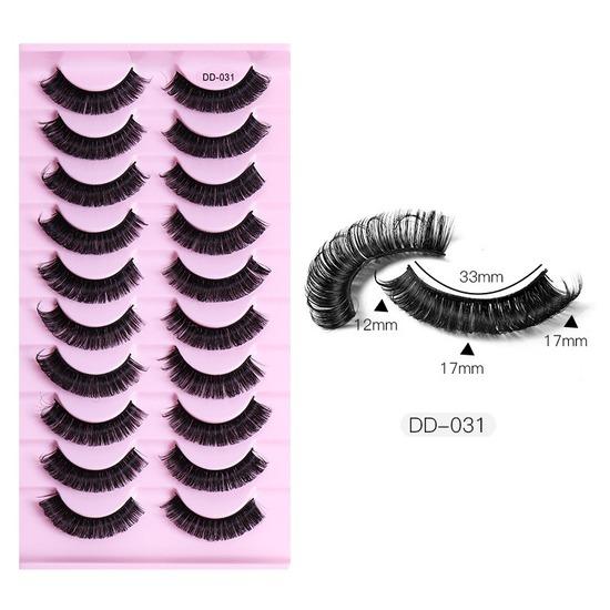 10 Paia Ciglia Finte Russian Strip Lashes Extension Finte Cils Naturel Extension Ciglia D Curl Strip Lashes Trucco Bellezza Ciglia magnetiche