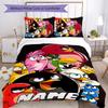 3pcs Custom Name Angry Birds game Bedding Set Duvet Cover Closure Includes 1 Duvet Cover & 2 Pillowcases for All Seasons Bedroom Decor