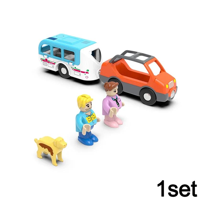 Non-Toxic Kids Battery Electric Train Toy Set Wooden Track Train Compatible With Wooden Track Railway Children'S Educational Toys Gifts