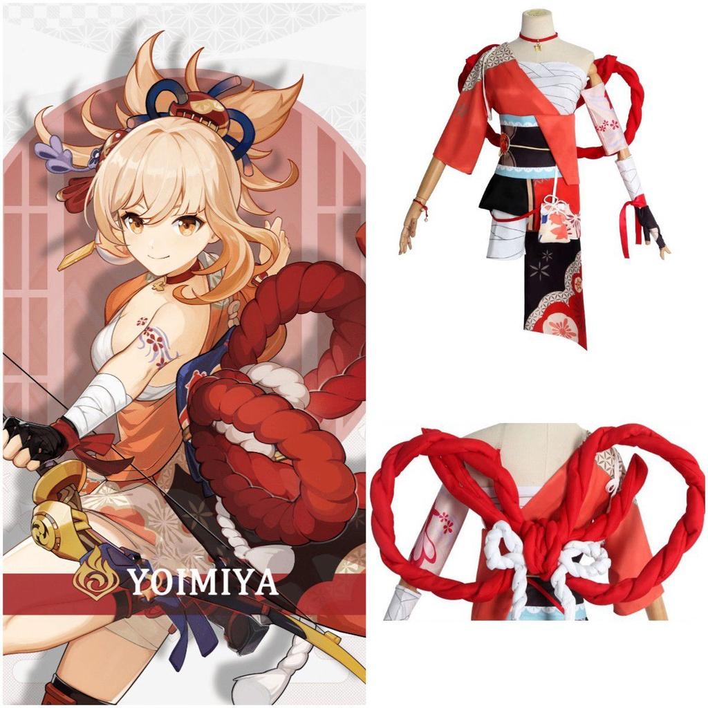 Genshin Impact Naganohara Yoimiya Anime Cosplay Costume Halloween Suit Female High-quality And Exquisitely Crafted