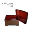 J-Kitchens Unagi Jubako Box, Kozukidon Jubako, Pear-Ground Gourd Design with Red Interior, 16.7cm X 14.3cm X 8cm, Made In Japan (89)
