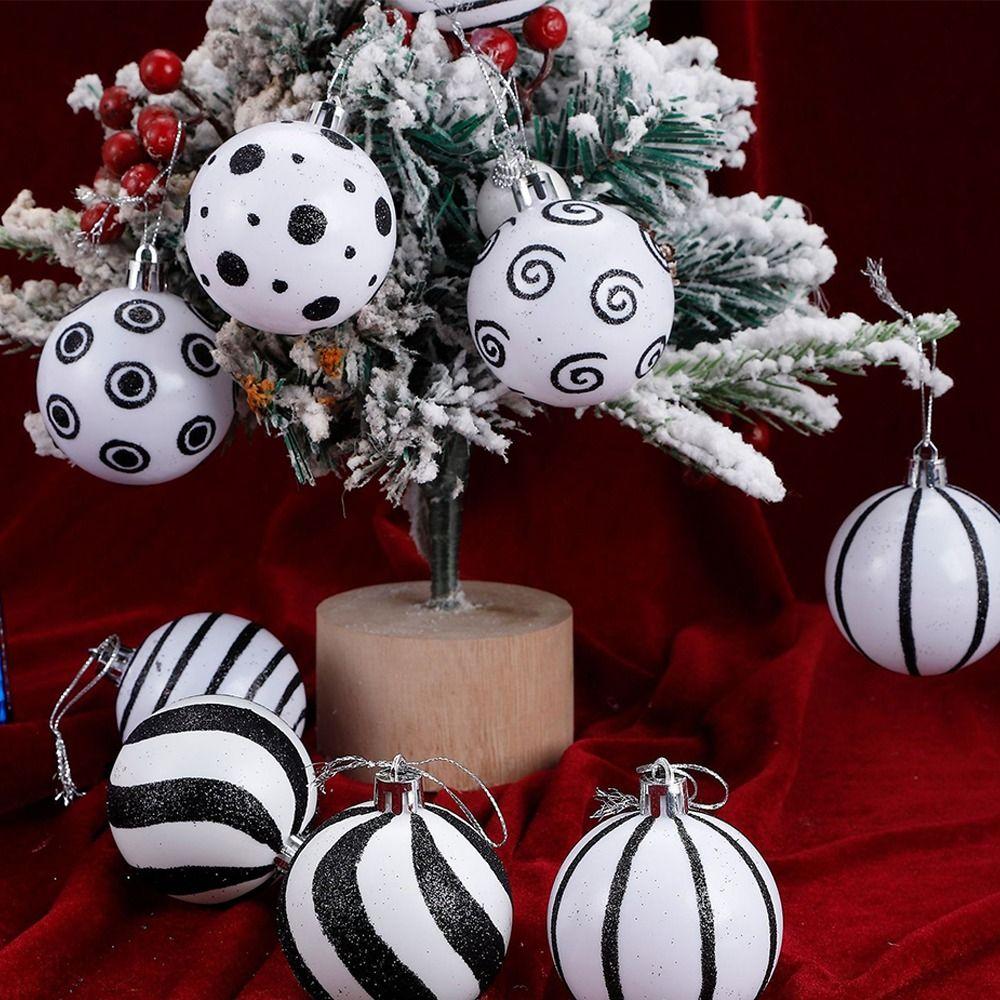 12pcs Plastic Electroplated Hanging Balls 6cm Xmas Tree Pendants  Home New Year Festival Gift