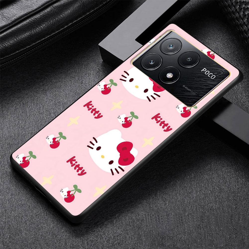 

Милый Чехол Hello Kitty KT Cat для Xiaomi Poco M3 X3 NFC X5 M5s M4 Pro 5G F3 Черный Силиконовый Мягкий Чехол для Телефона Xiaomi Poco F3