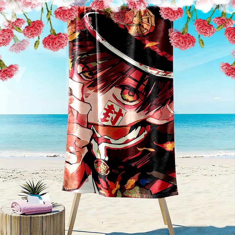 Toilet‑Bound Hanako‑kun Print Beach Towel, Large Soft Quick Dry Towel for Beach Camping Swimming