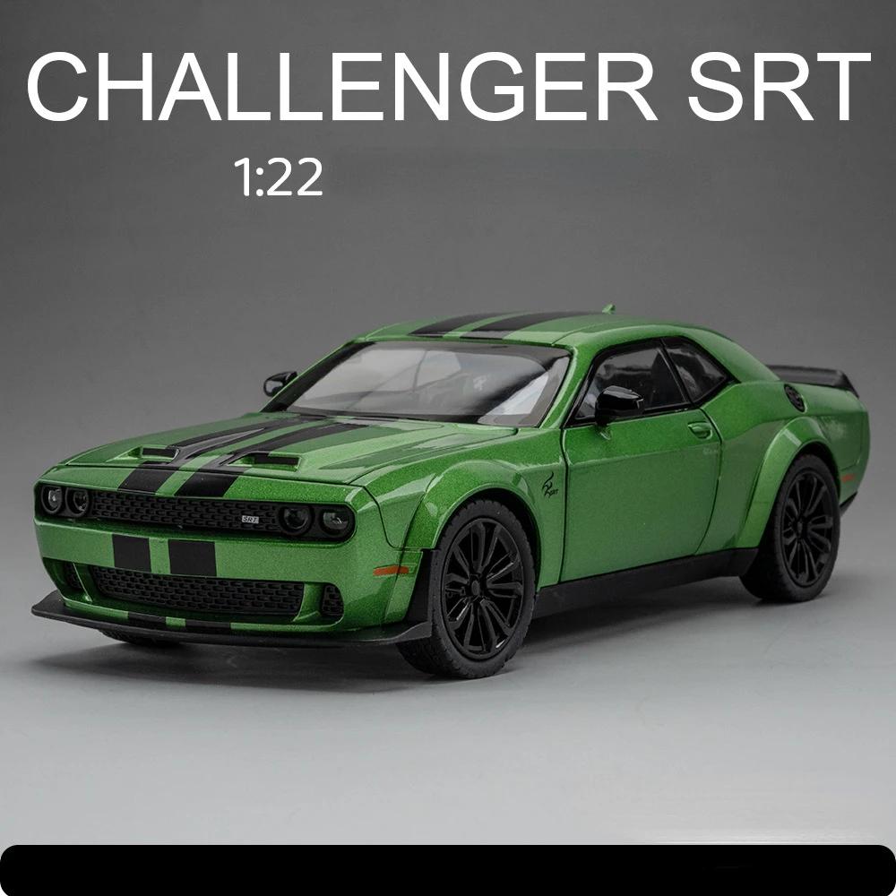 

1:22 Dodge Challenger SRT Hellcat Demon Eyes Alloy Diecast Model Car Toy Wheel Pull Back Supercar Light Sound Toys for Kids