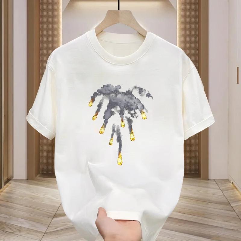 

Летняя мужская и женская футболка с коротким рукавом, летняя ретро-печать, одежда из чистого хлопка, большого размера, свободная футболка, топ 3XL