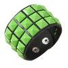 Comfort Fit Adjustable Bracelet Three Row Square Studs Punk Design Soft Leather for Stylish Daily Fashion
