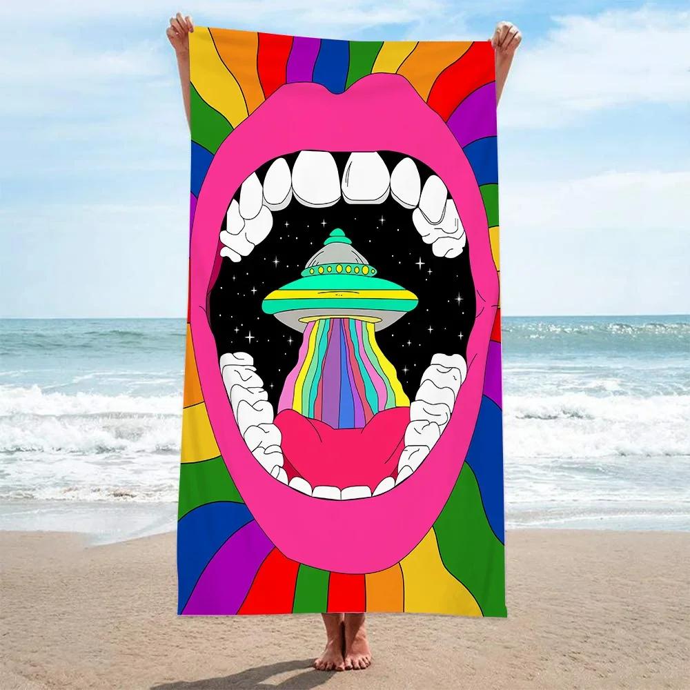Textilien Men's Sand Free Quick Dry Beach Towel Microfiber Bath Summer Cushion Swimming Fitness Pattern Sport Pool Wo Beach Towels