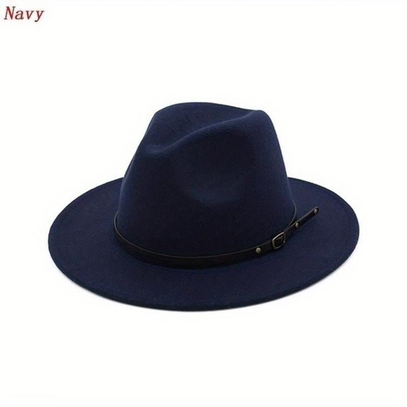 Chapeau Fedora en laine synthétique pour femme et homme, style jazz, style européen et américain, rond, melon, collection hiver et automne