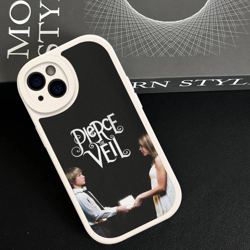 Custodia per Telefono P-Pierce The Veil Band per iPhone 16 15 14 13 12 11 Pro Max Plus Copertura in Pelle Antiurto
