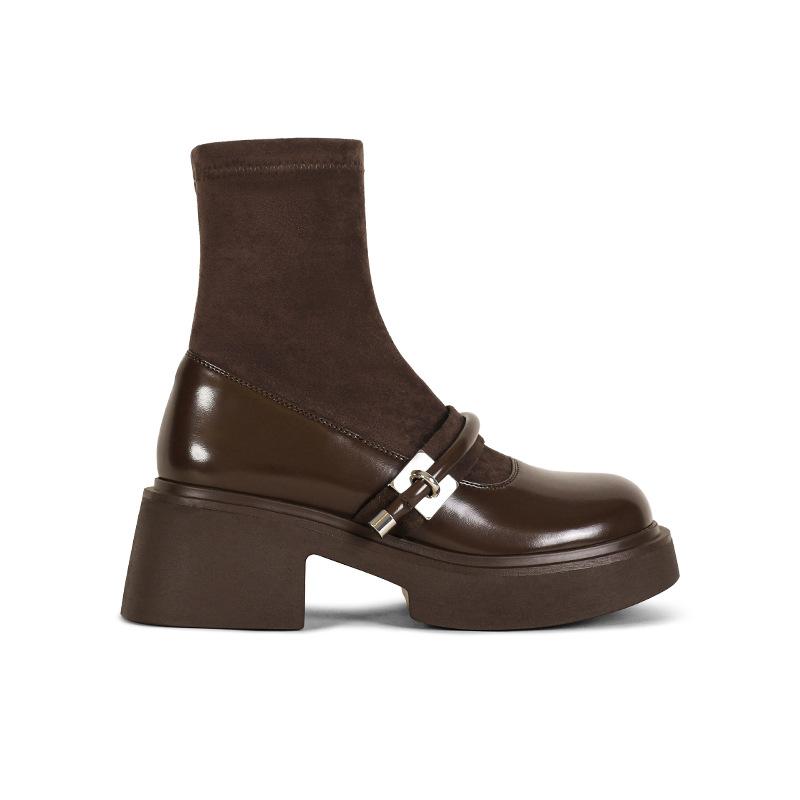 

Square heel short thin boots women s thick sole height increase 6.5cm square heel elastic boots women s 2025 short boots elastic height increase sho 40 темный кофе