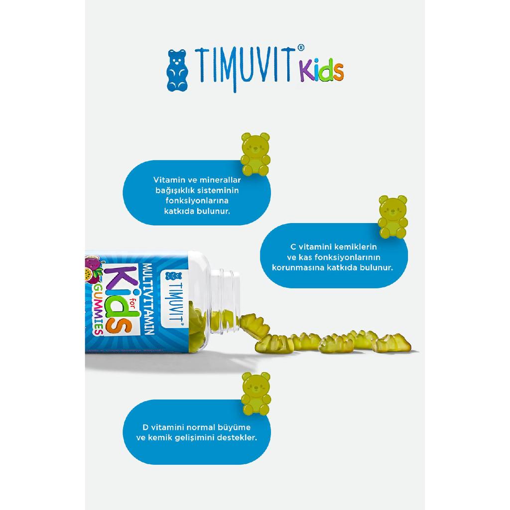 Multivitamin For Kids | Vitamin C, D3 And Zinc For Children 60 Delicious Chewable Gummy