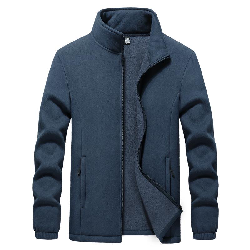 Pánská nadměrná oboustranná fleecová mikina kardigan v evropském a americkém stylu