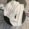 Korean Style White Hoodie & Wide-Leg Pants Set - Casual, Loose, Slimming Two-Piece for Women, Spring & Autumn Fashion