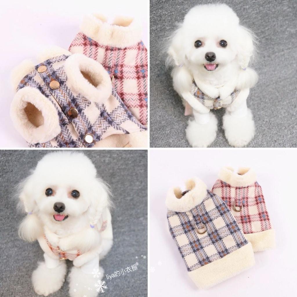 Dog Winter Clothes Autumn Winter Traction Hoodie Couple Pet Warm Vest Princess Cute Dress Cat Winter