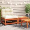 VidaXL Garden Sofa Without Armrests with Cushions and Footrest, Seat with Backrest, Patio Terrace Furniture 838138