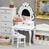 1/12 Scale Traditional Wooden Mini Furniture Set Dresser Stool With Fine Workmanship For Small Room Display