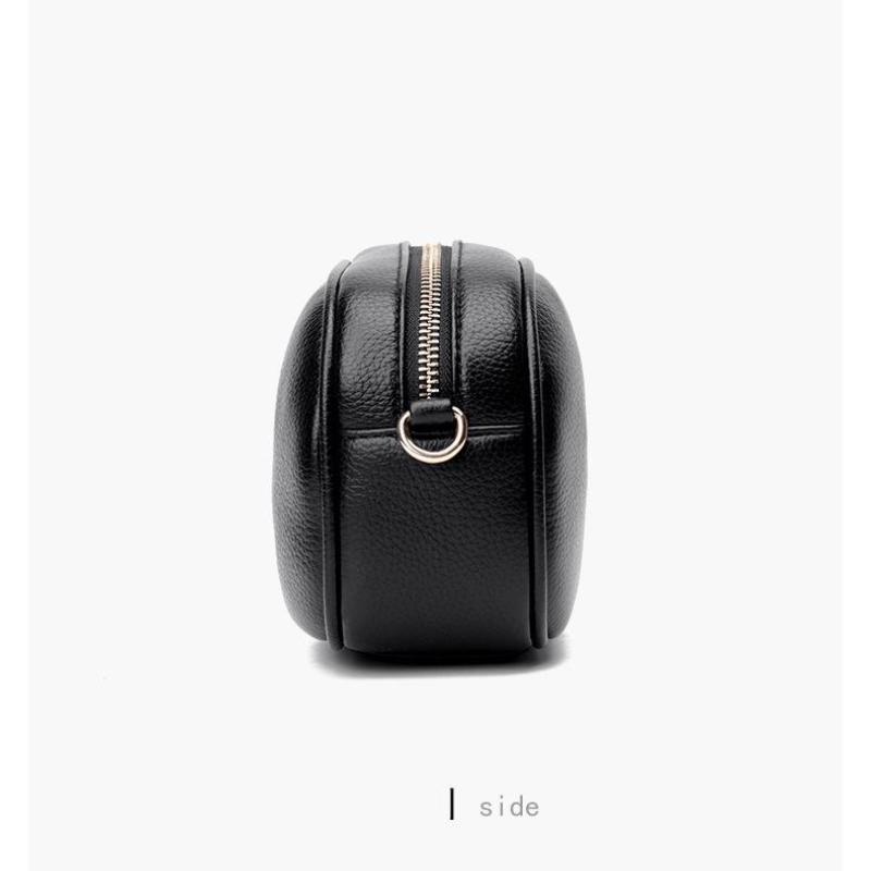 Johnature Mini borsa piccola rotonda Borse a tracolla e a tracolla da donna alla moda Pochette da donna versatili in morbida pelle