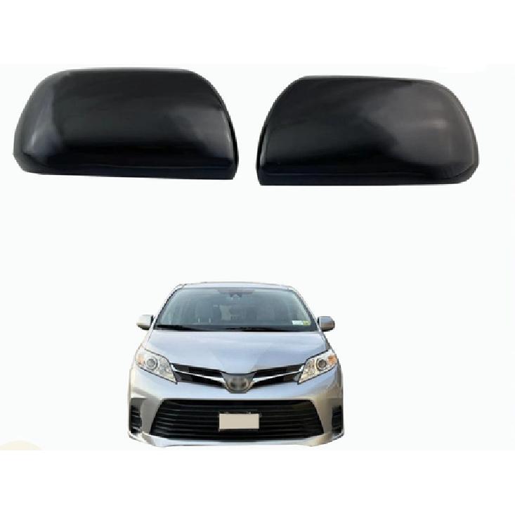Gloss Black Rearview Mirror Side Cover Trim For 2011- Toyota Sienna ABS 2PCS
