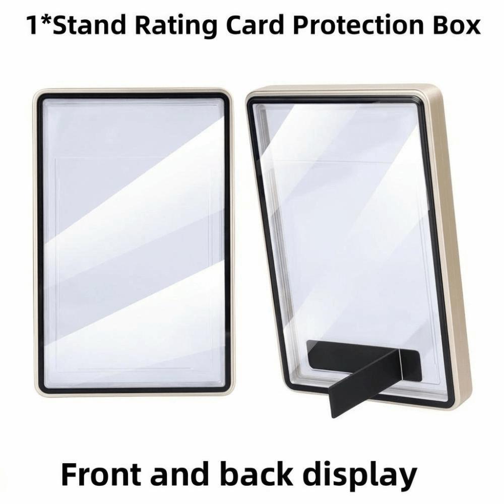 2-in-1 /CGC Graded Card Protective Box with Stand UV Protection Metal Magnetic Case Durable Double-sided Glass