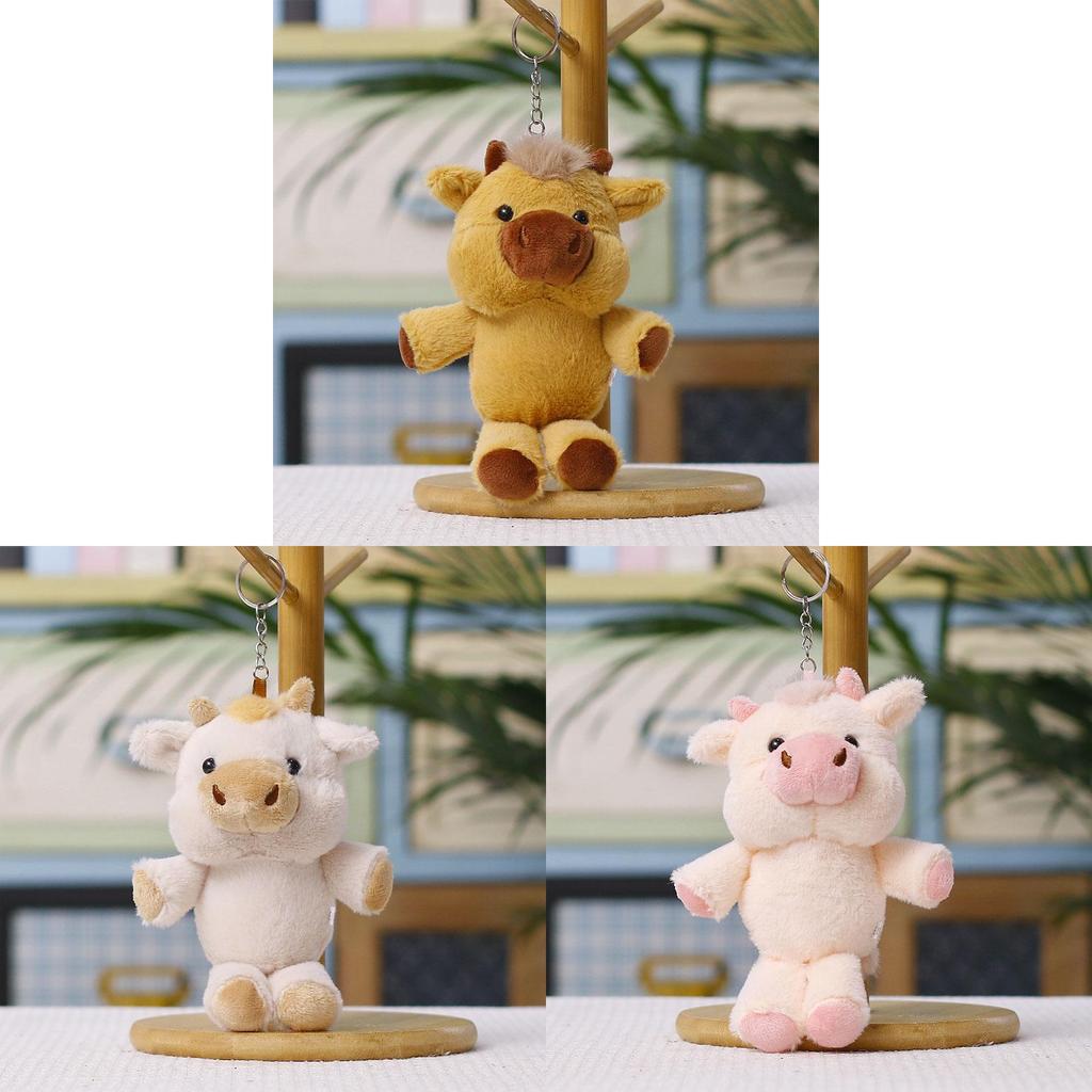 Portachiavi Mucca di Peluche con Imbottitura in Cotone PP per Bambini e Ragazzi Regalo
